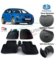 Seat Leon Havuzlu 3D Paspas Niken Siyah 2006-2012