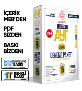 2026 3 Adım YKS-AYT Sayısal MEBİ Özgün Sorular 15li Deneme Fasikül Paketi Video Çözümlü BASKI ÜCRETİ