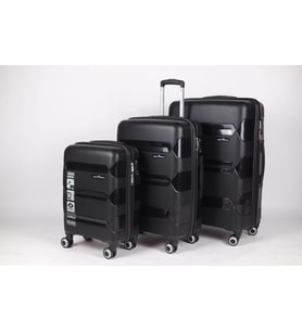 Hotowa Gold PP Valiz 8011 Siyah TSA Kilitli Üçlü Set