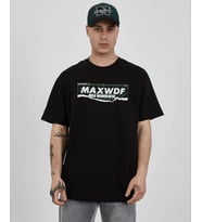 Erkek Kısa Kol Yazlık Tişört Bisiklet Yaka Baskılı Oversize T-Shirt - Siyah
