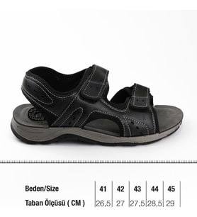 Gezer 00093 Siyah Cırtlı Yazlık Erkek Sandalet