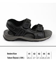 Gezer 00093 Siyah Cırtlı Yazlık Erkek Sandalet