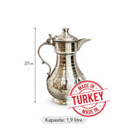 El Yapımı Bakır Sürahi 1,9 Litre – Kalaylı İç Yüzey, El İşlemeli, Gaziantep Üretimi, 27 cm