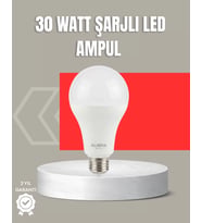 30w Şarjlı Led Ampul E27 Duy %80 Enerji Tasarruflu Soğuk Beyaz