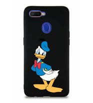 Oppo AX7 Soft Premier Kapak Donald Duck-D Tasarımlı Silikon Kılıf - Siyah (Şeffaf)
