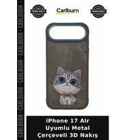 iPhone 17 Air Uyumlu Metal Çerçeveli 3D Nakış Koruyucu Bireysel Aksesuar