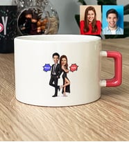 Kişiye Özel Karikatürlü Cool Sevgililer Lüks Fincan Sevgililer Günü Hediyesi
