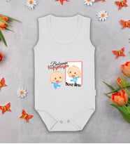 BK Kids Kişiye Özel Babamın Kopyasıyım Beyaz Askılı Sıfır Kol Bebek Body Zıbın, Yeni Doğan Bebek Hediyesi