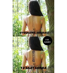 Caş Dekorasyon Tribal Desen 12 Saat Sonra Kararan Geçici Dövme Tattoo