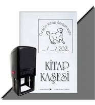 Kişiye Özel Sevimli Köpek 6 Tarihli Otomatik Kitap Kaşesi (Siyah)
