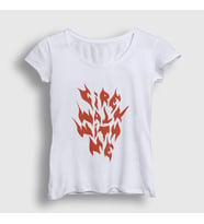 Presmono Kadın Beyaz Fire Walk With Me Twin Peaks T-Shirt 490129tt (Beyaz)