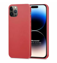 Microsonic Matte Silicone Apple iPhone 14 Pro Kılıf Kırmızı