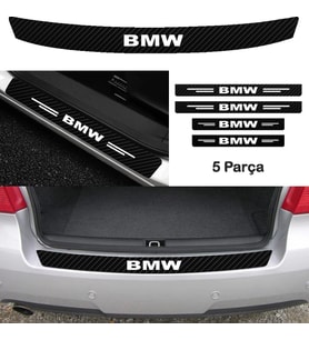 Bmw X2 İçin Uyumlu Aksesuar Oto Bağaj Ve Kapı Eşiği Sticker Set Karbon