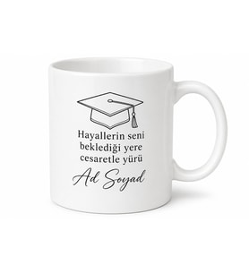 Mezun İçin Kişiye Özel İsimli Baskılı Kupa Bardak Mezuniyet Hediyesi