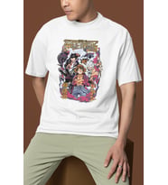One Piece Monkey D. Luffy Roronoa Zoro Baskılı Unisex Oversize Anime Dizi Karakterler Tişört