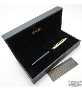 Scrikss Special İsme Özel Mat Siyah Gold Krom Ahşap Kutulu Roller Kalem Set