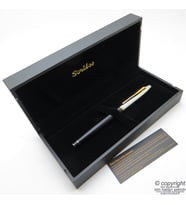 Scrikss Special İsme Özel Mat Siyah Gold Krom Ahşap Kutulu Roller Kalem Set