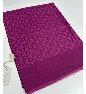Elegans Monogram Şal-75 X 190-090700-994 Fuşya