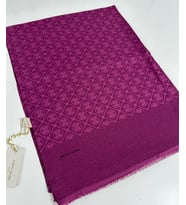 Elegans Monogram Şal-75 X 190-090700-994 Fuşya