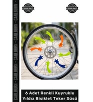 #Bisiklet Kaliteli Canlı Renk Çocuk Aksesuarı 6 Adet Renkli Kuyruklu Yıldız Bisiklet Teker Süsü