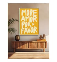 Tekli Tablo Modern Art More Amor Por Favor Çerçeveli Poster Tablo TK/333 (Düz Beyaz)