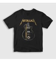 Presmono Unisex Çocuk Siyah Guitar Metallica T-Shirt 66638tt