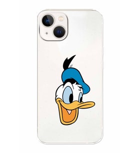Apple iPhone 13 Uyumlu Kamera Korumalı Tıpalı Kapak Donald Duck TasarımlıŞeffaf Kılıf