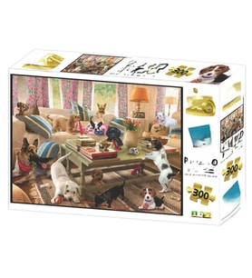 Köpekler Oturma Odasında Puzzle 300 Parça