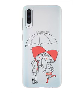 Samsung Galaxy A50s Uyumlu Kapak Aşk Tasarımlı Şeffaf Silikon Kılıf