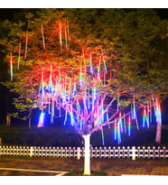 50cm RGB LED 2mt. Meteor yılbaşı aydınlatması yağmur kar efekti tüp su geçirmez parti çıbık ışık eklenebilir 6W