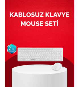 Mey İthalat® Tam Boy Kablosuz Klavye Mouse Seti - Gelişmiş Bağlantı Sessiz