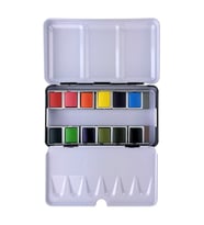 ART ELEGANCE Art Elegant Taş Sulu Boya 12li Metal Kutu (Karışık)