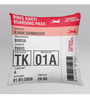 Uçak Bileti Tasarımlı Baskılı Yastık-1