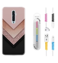 Oppo Reno 2Z 4 Lite 4 Pro 5 6 7 A31 Kılıf Kablo Koruma Spiral Silikon Great Marble 1405