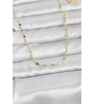 CM 14K Gold Renk Yassı Gemici Zincir Model 60 cm Kadın Kolye TJ-BKO10967