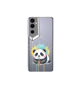 Tecno Pova Neo 2 ile Uyumlu Splash Panda Tasarımlı Şeffaf Silikon Kılıf