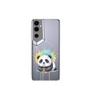 Tecno Pova Neo 2 ile Uyumlu Splash Panda Tasarımlı Şeffaf Silikon Kılıf