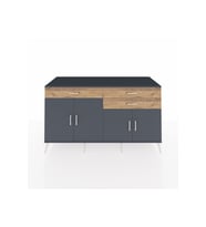 Kronos Konsol 2 Raflı 3 Çekmeceli 4 Kapaklı 176x59x99 Antrasit-Antrasit/Çam
