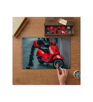 Kırmızı Motosiklet Tasarımı 240 parça Ahşap Puzzle Ahşap Kutuda MP02120