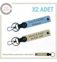 Motosiklet Aşıklarına Özel İsim Ve Plaka Yazdırılabilen x2'li Anahtarlık Set, Mavi-S Kahve-SK