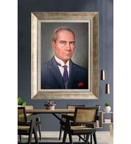 Gümüş Çerçeveli Atatürk Tablo ds114