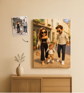 Yapay Zekâ ile Kişiye Özel 3D Karikatür Kanvas Tablo