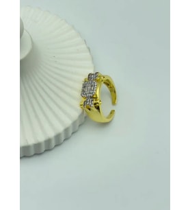 Çelik Gold Taşlı Ayarlanabilir Yüzük - 25yzk122