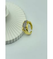 Çelik Gold Taşlı Ayarlanabilir Yüzük - 25yzk122