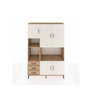 Hyperion Dolap 9 Raflı 3 Çekmeceli 5 Kapaklı 132x44x195 Çam-Aytaşı/Çam