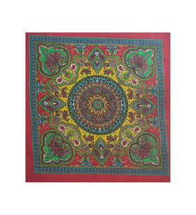 BHANDANA Mandala Kırmızı Kare Bandana