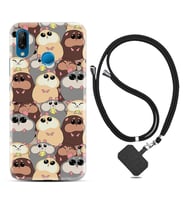 Huawei P20 Lite Mate 10 20 Lite Pro P40 Lite KılıfBoyun Askılı Silikon Sevimli Hayvanlar 1730