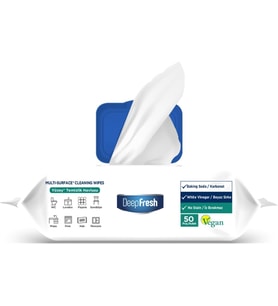 DeepFresh İz Bırakmaz Yüzey Temizleme Havlusu, Beyaz Sabun Kokulu (100 Yaprak)