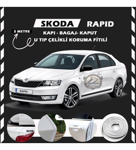 Skoda Rapid Oto Araç Kapı Koruma Fitili 5metre Parlak Beyaz Renk