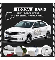 Skoda Rapid Oto Araç Kapı Koruma Fitili 5metre Parlak Beyaz Renk
